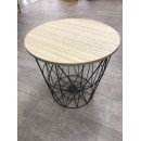 Стол журнальный HALMAR MARIFFA натуральный/черный, 42/41